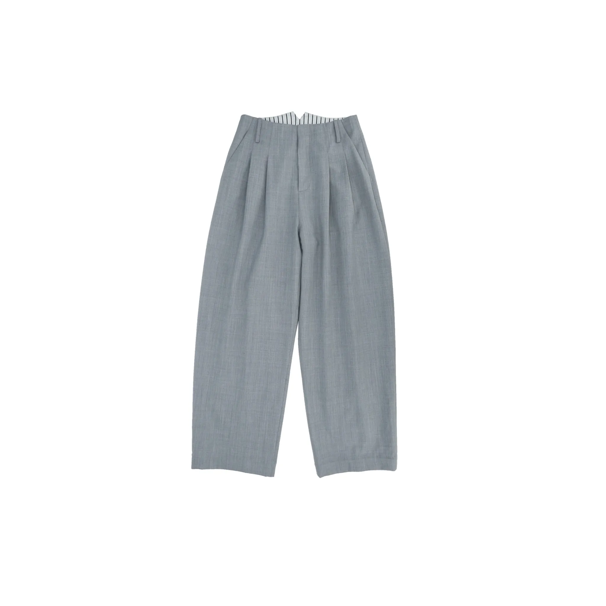 Acetate Wool Pressed Trousers in Grey