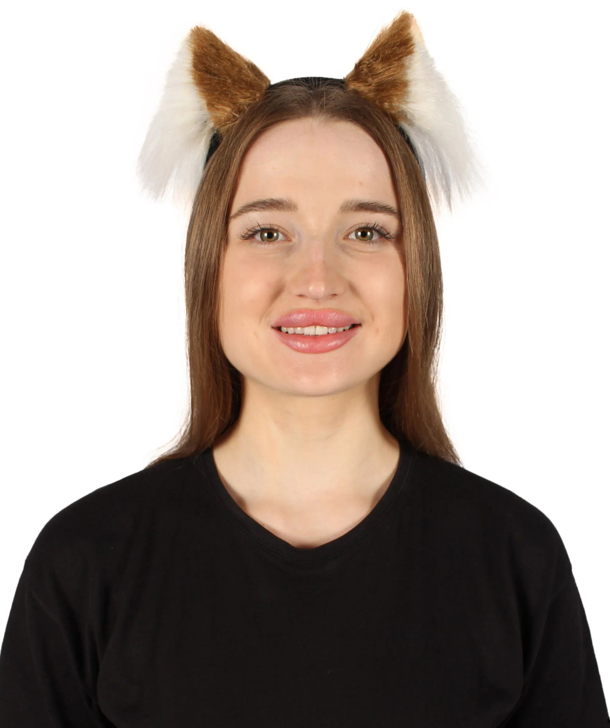Adult Unisex Light Brown White Cat-ears Perfect Cosplay Accessory | Non-flammable Synthetic Fiber