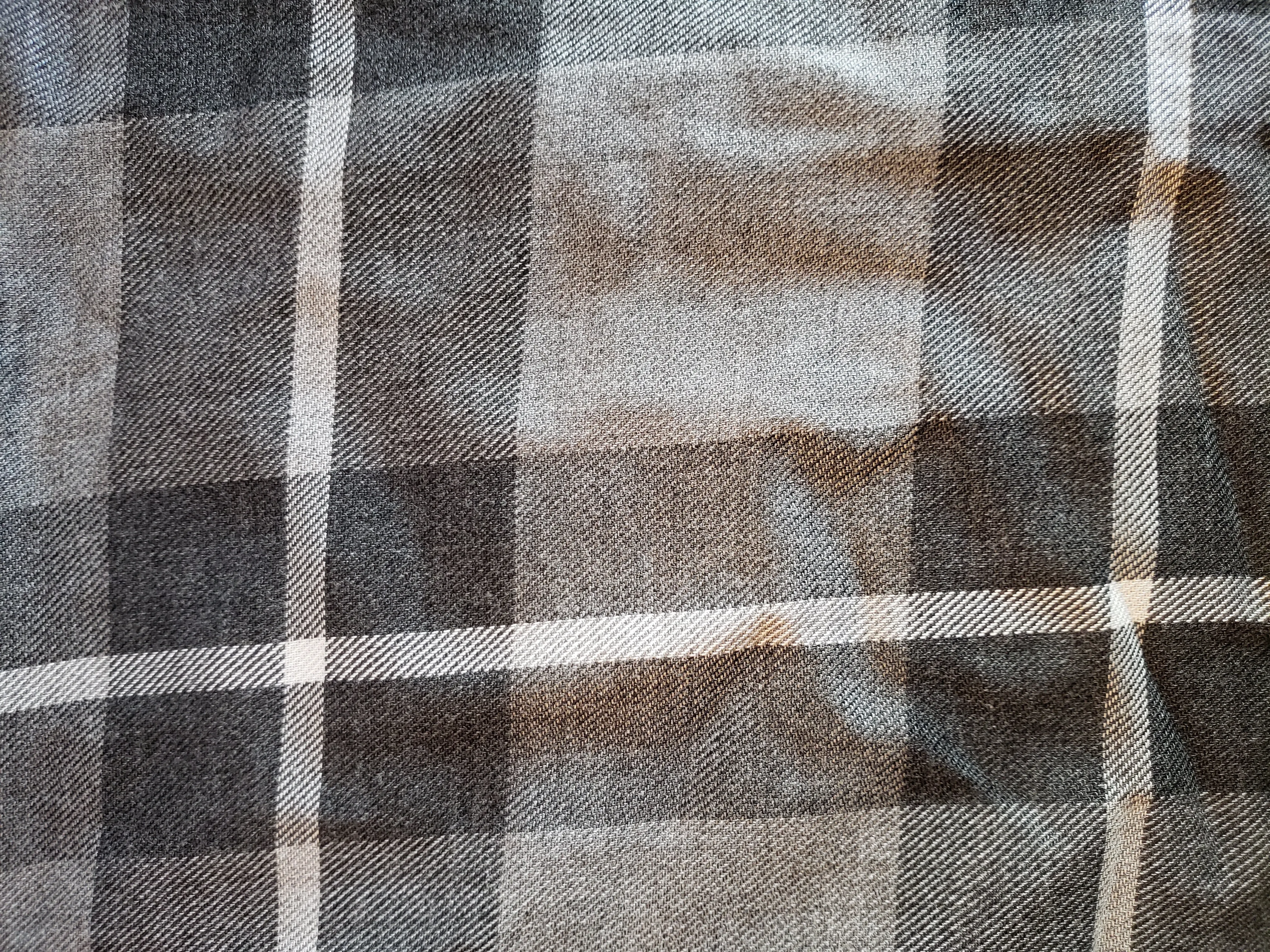 Autumn Infinity Scarf in Gray Plaid
