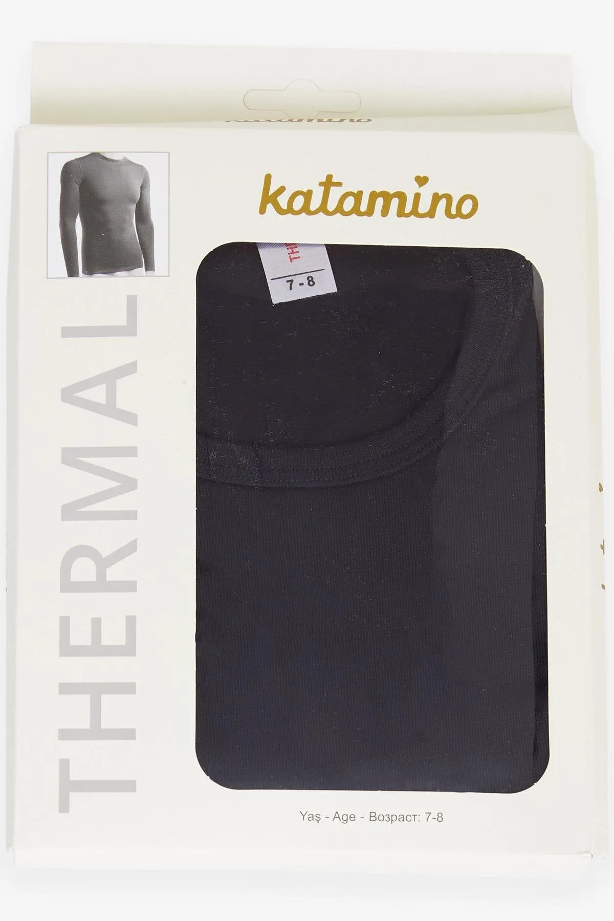 BRE Katamino Boys Long Sleeve Thermal Basic T-Shirt 30 Years, Black - Gatineau