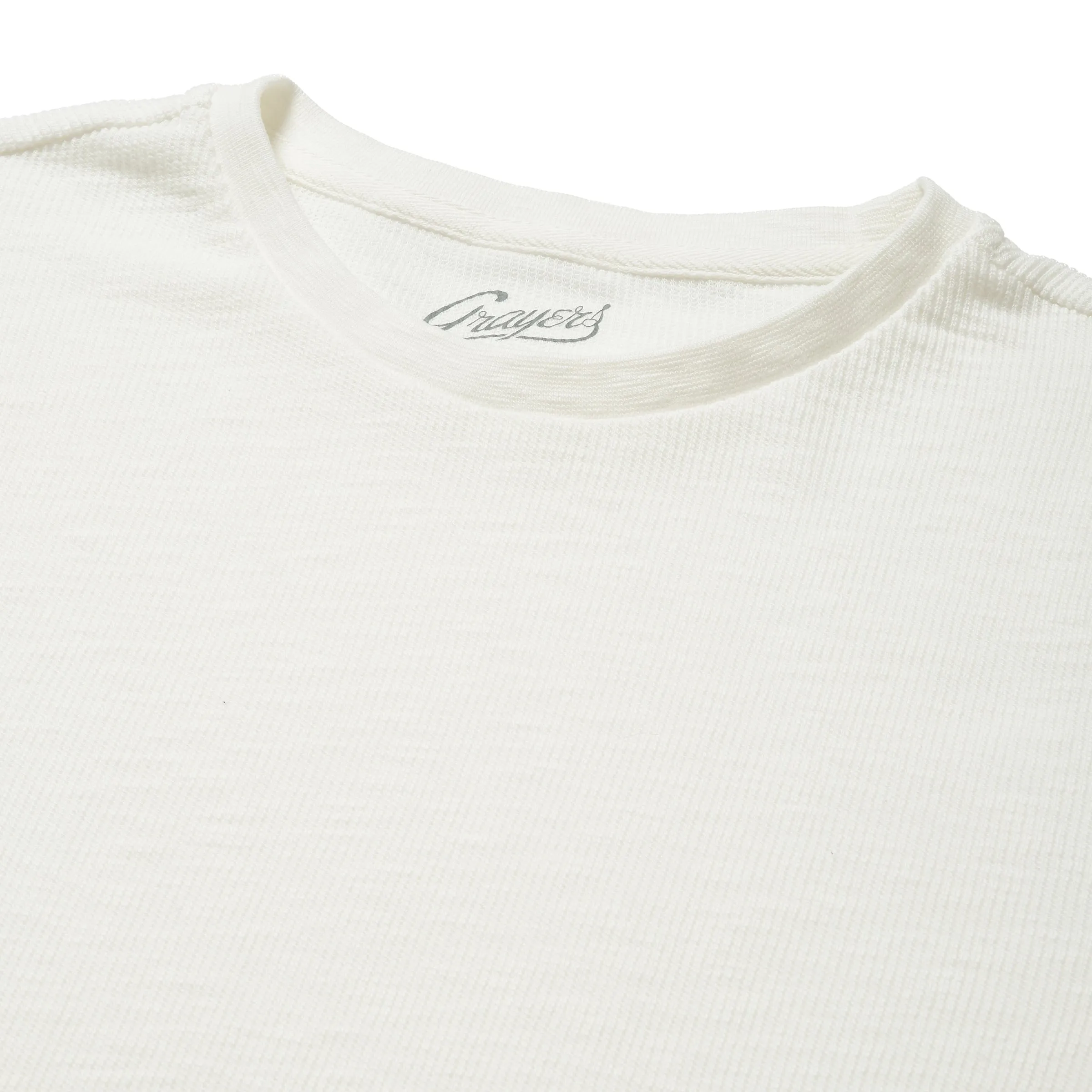 Clint Waffle Cotton Short Sleeve Crew - Antique White