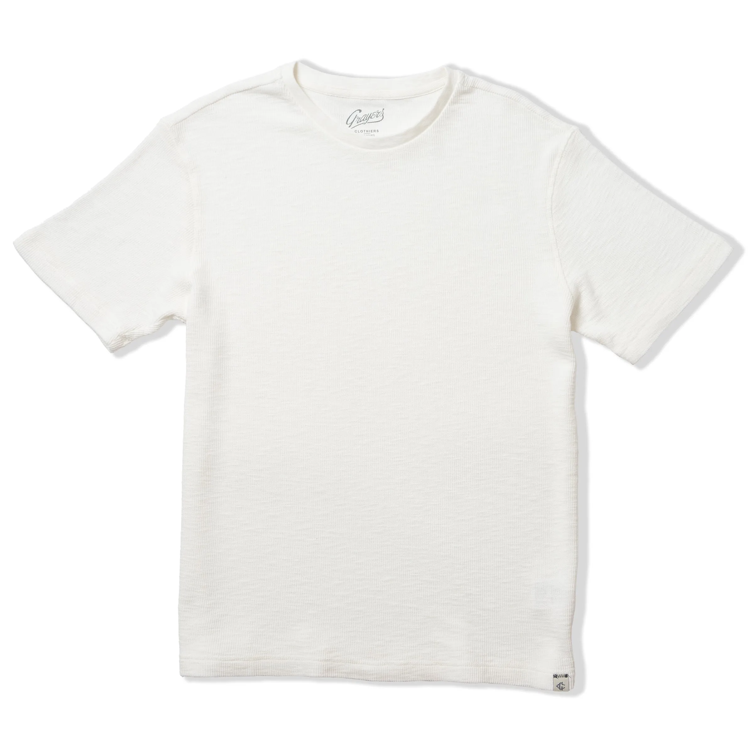 Clint Waffle Cotton Short Sleeve Crew - Antique White
