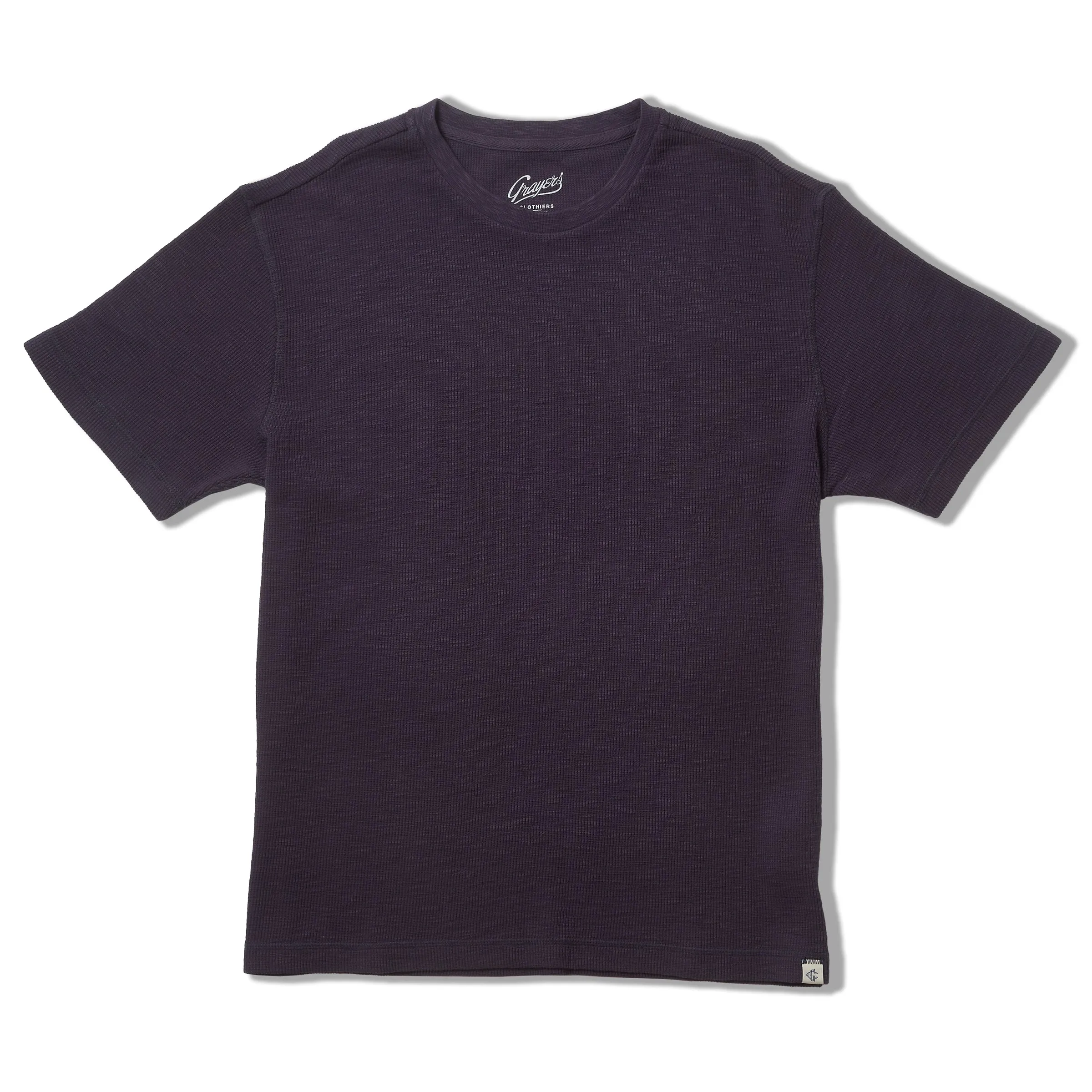 Clint Waffle Cotton Short Sleeve Crew - Blue Steel