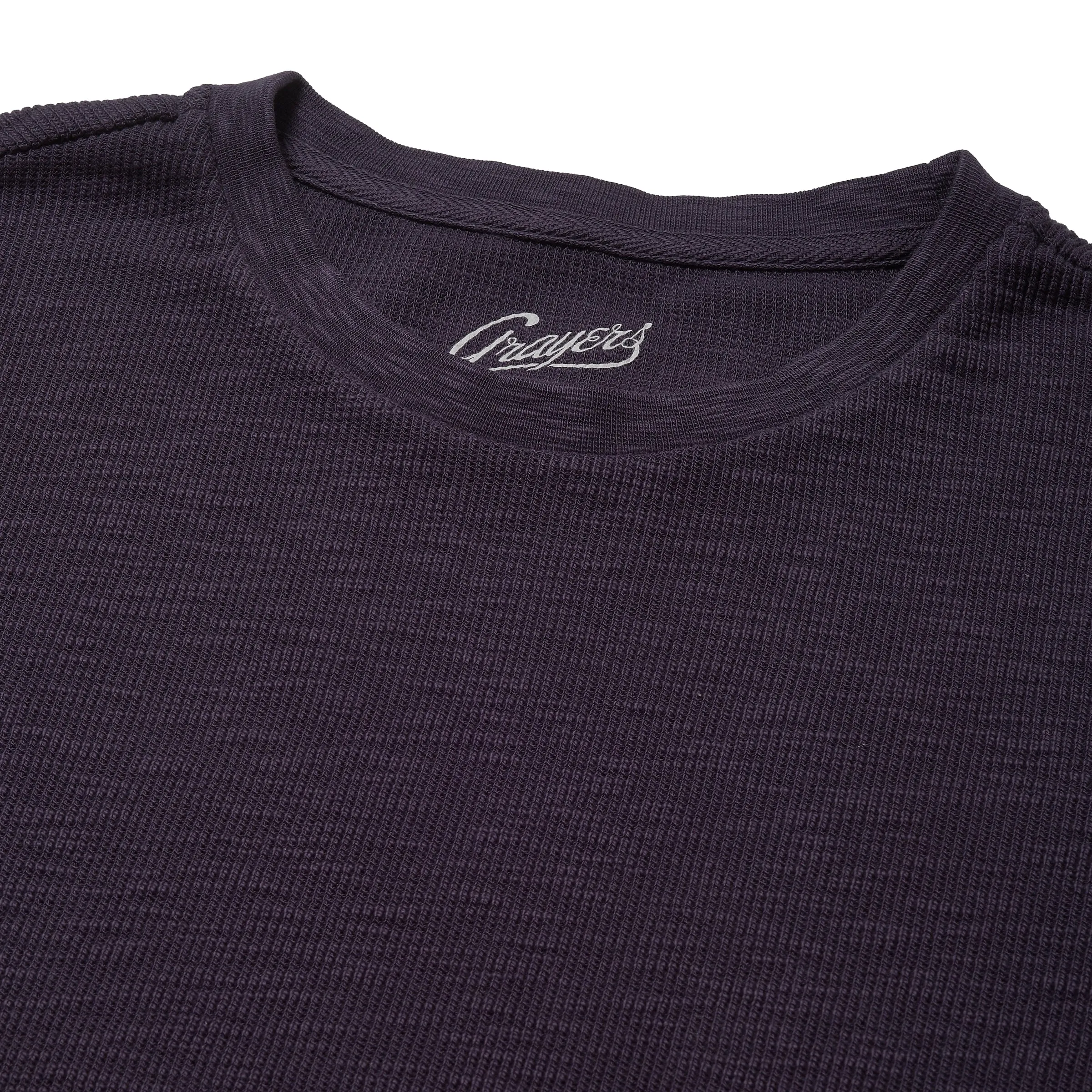 Clint Waffle Cotton Short Sleeve Crew - Blue Steel