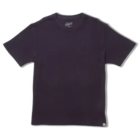 Clint Waffle Cotton Short Sleeve Crew - Blue Steel