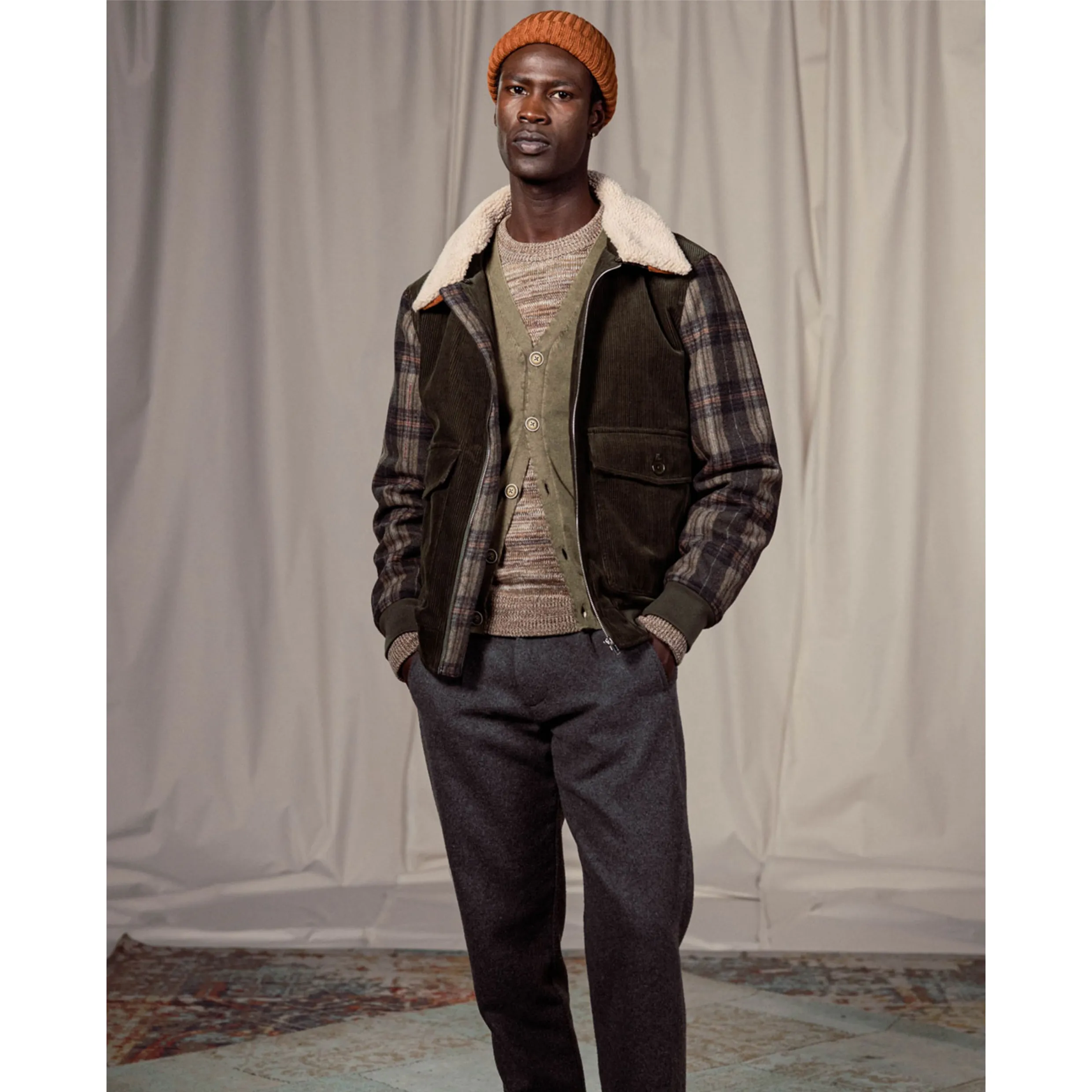 Colours & Sons Cord Jacket Teddy Fleece Collar 9423-633
