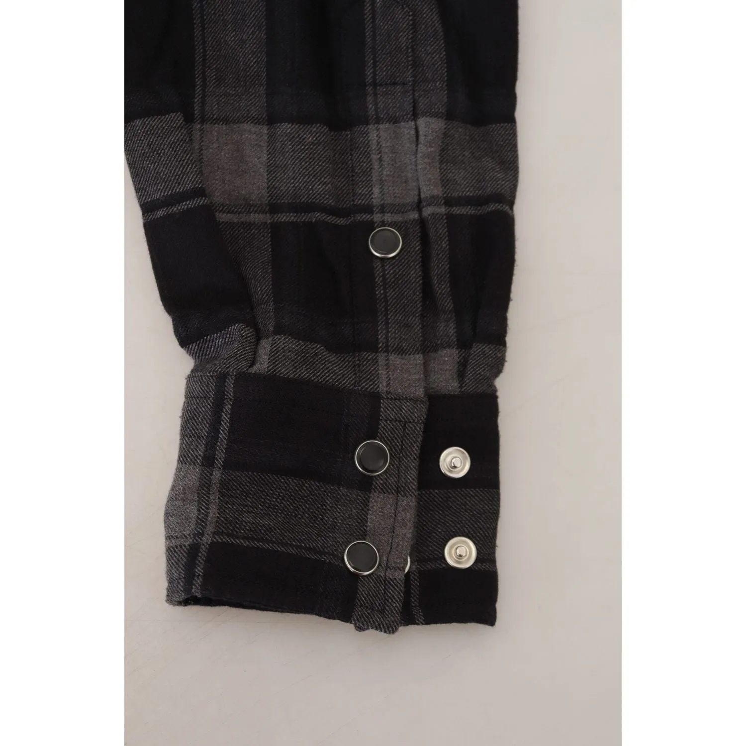 Dolce & Gabbana Elegant Black and Gray Button Down Shirt