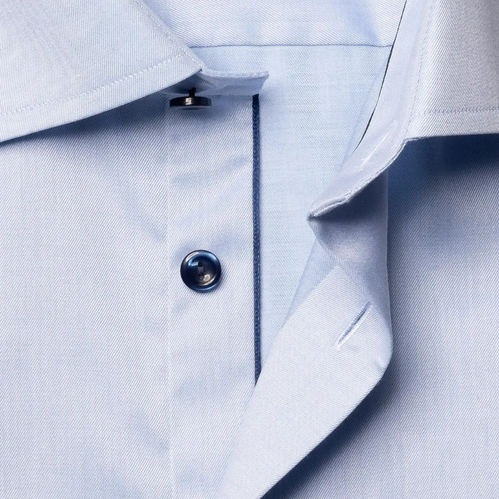 ETON Plain Shirt With Contrast Button SC-Contemporary Fit LIGHT BLUE