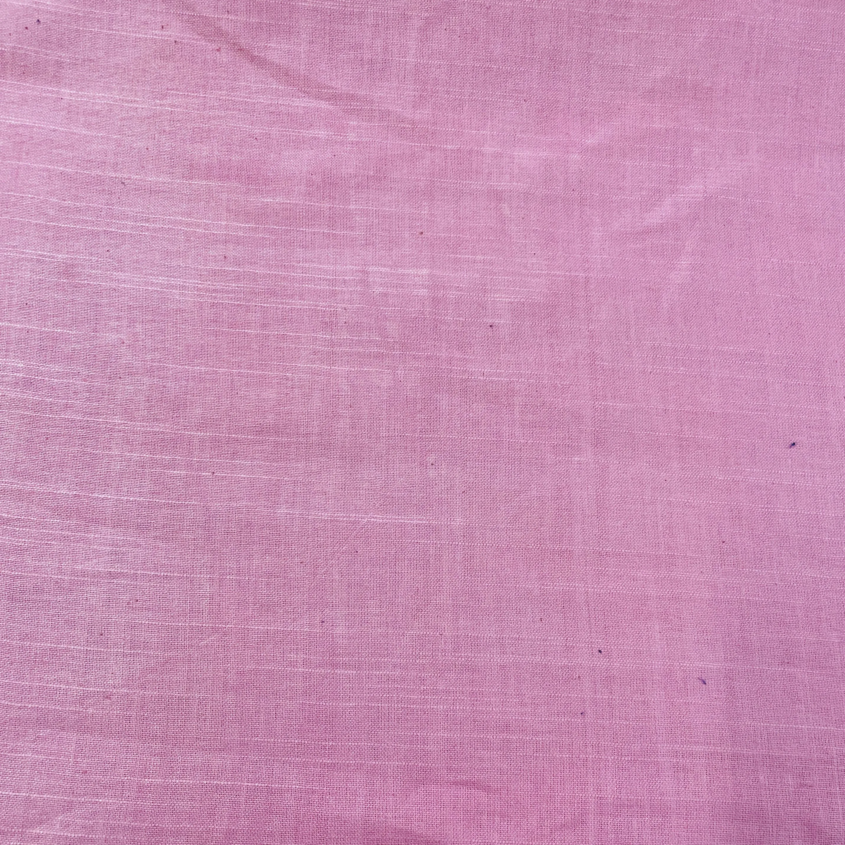 Flamingo Pink Solid Cotton Khadi Fabric