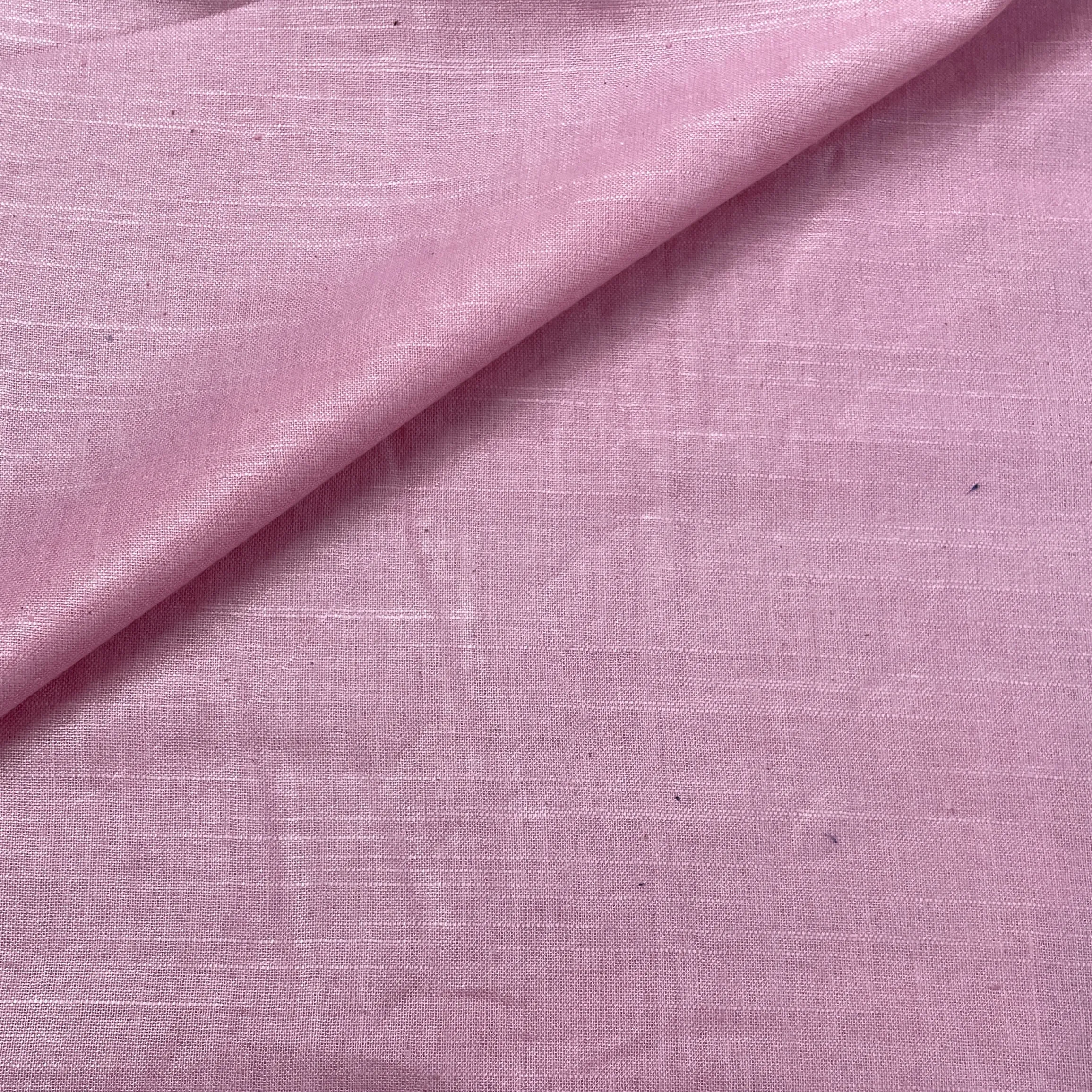 Flamingo Pink Solid Cotton Khadi Fabric