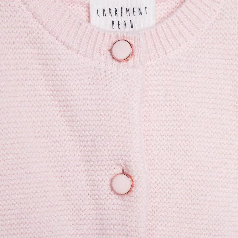 Girls Pink Knitted Cardigan