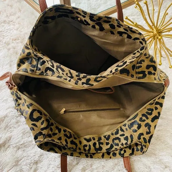 HD3262 Leopard Canvas Tote