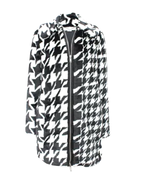 Houndstooth Faux Fur Coat