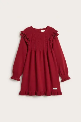 Kids' red knitted dress