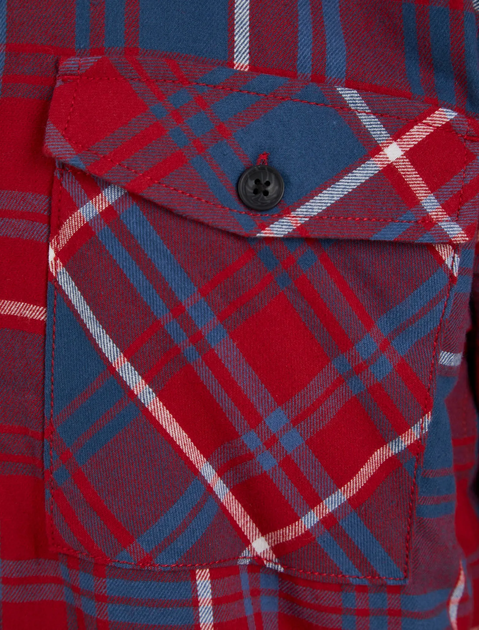 Kotka Borg Lined Cotton Flannel Checked Overshirt Jacket in Rio Red Check - Tokyo Laundry