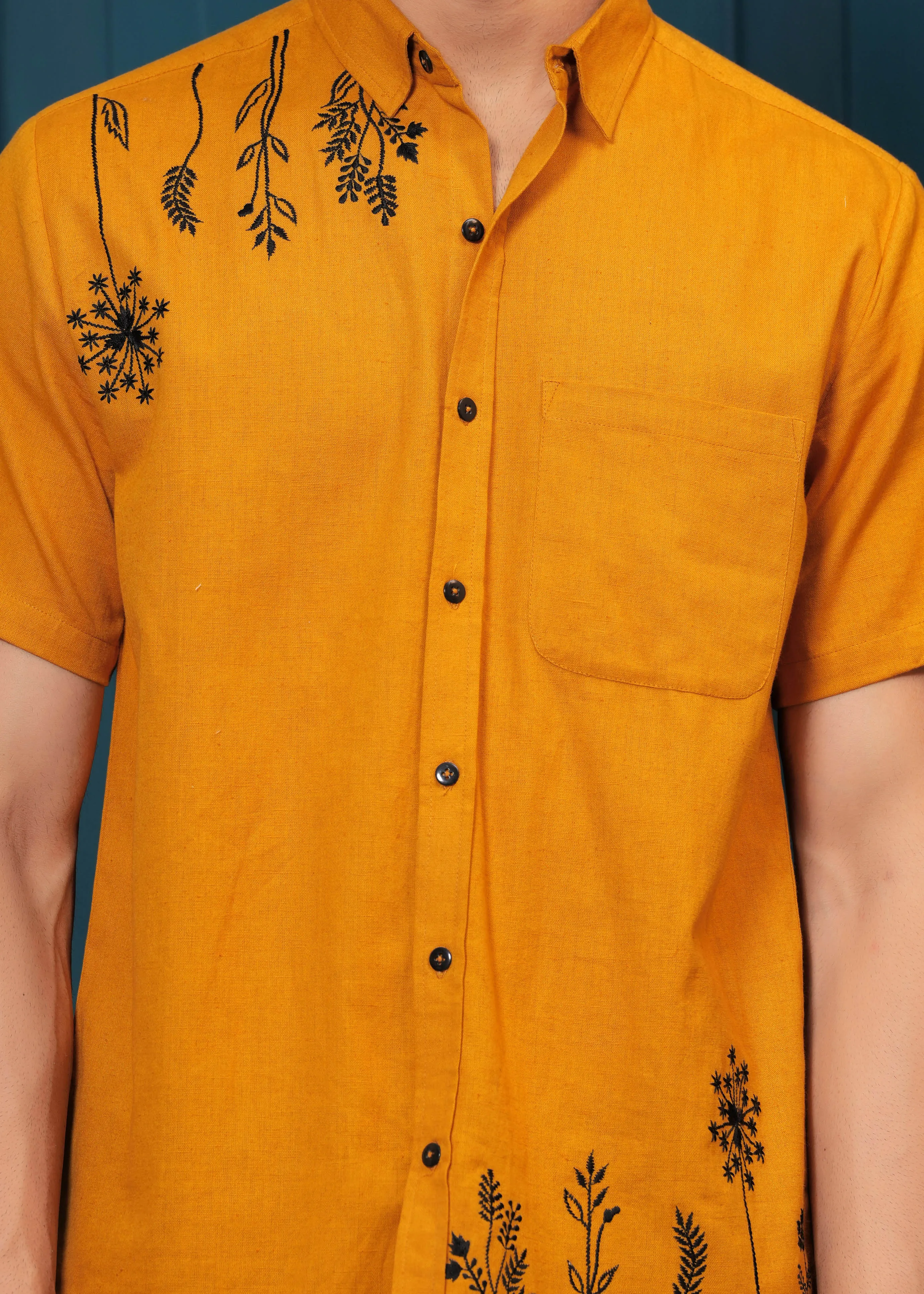 Men Pure Cotton Pink Ethnic Print Straight Kurta