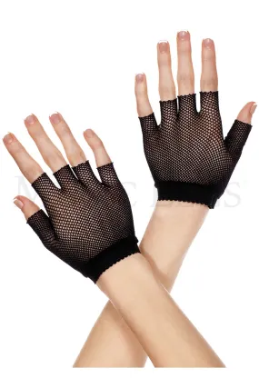 Music Legs Fishnet Wrist Length Fingerless Gloves ML401