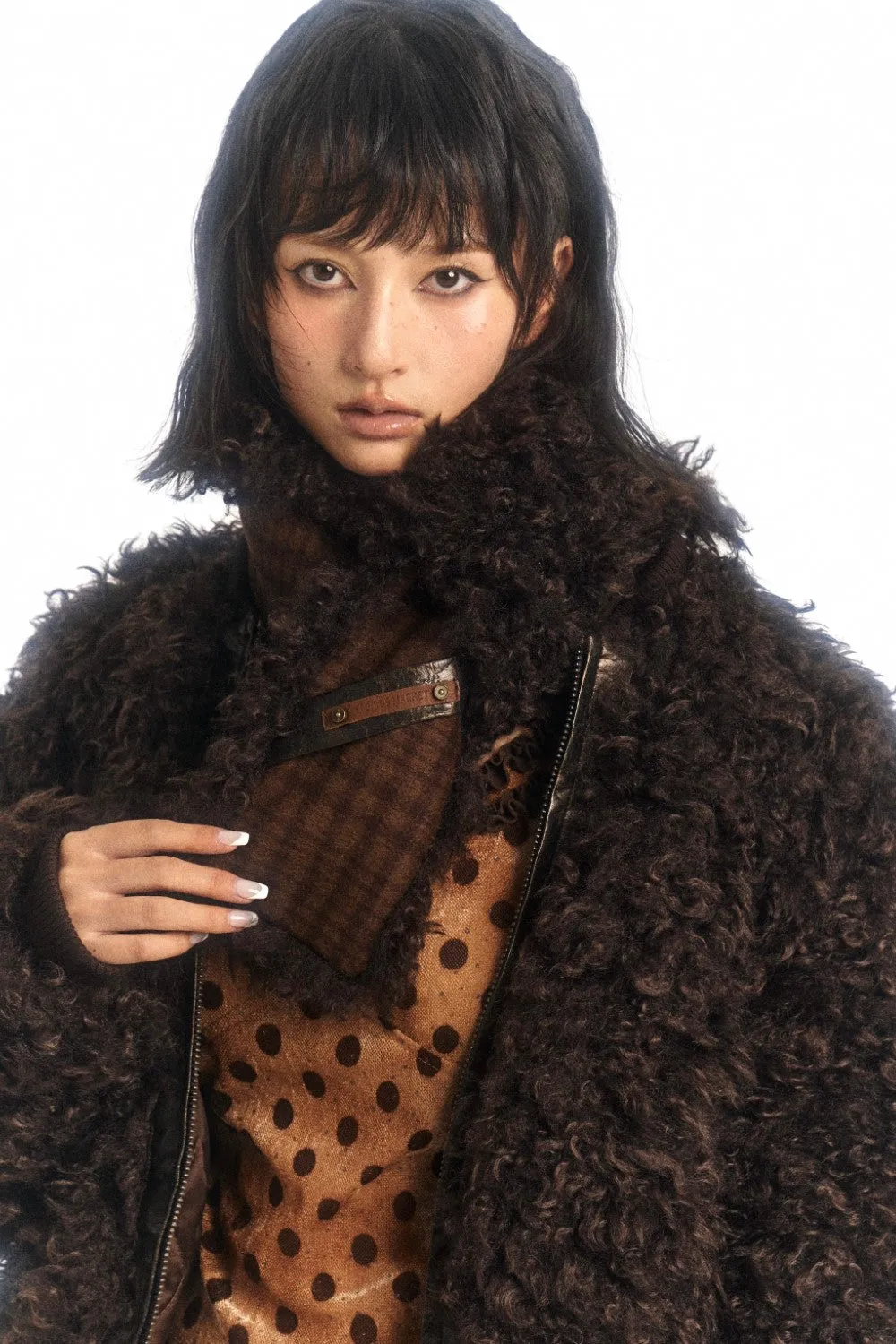 Plush Coat With Scarf