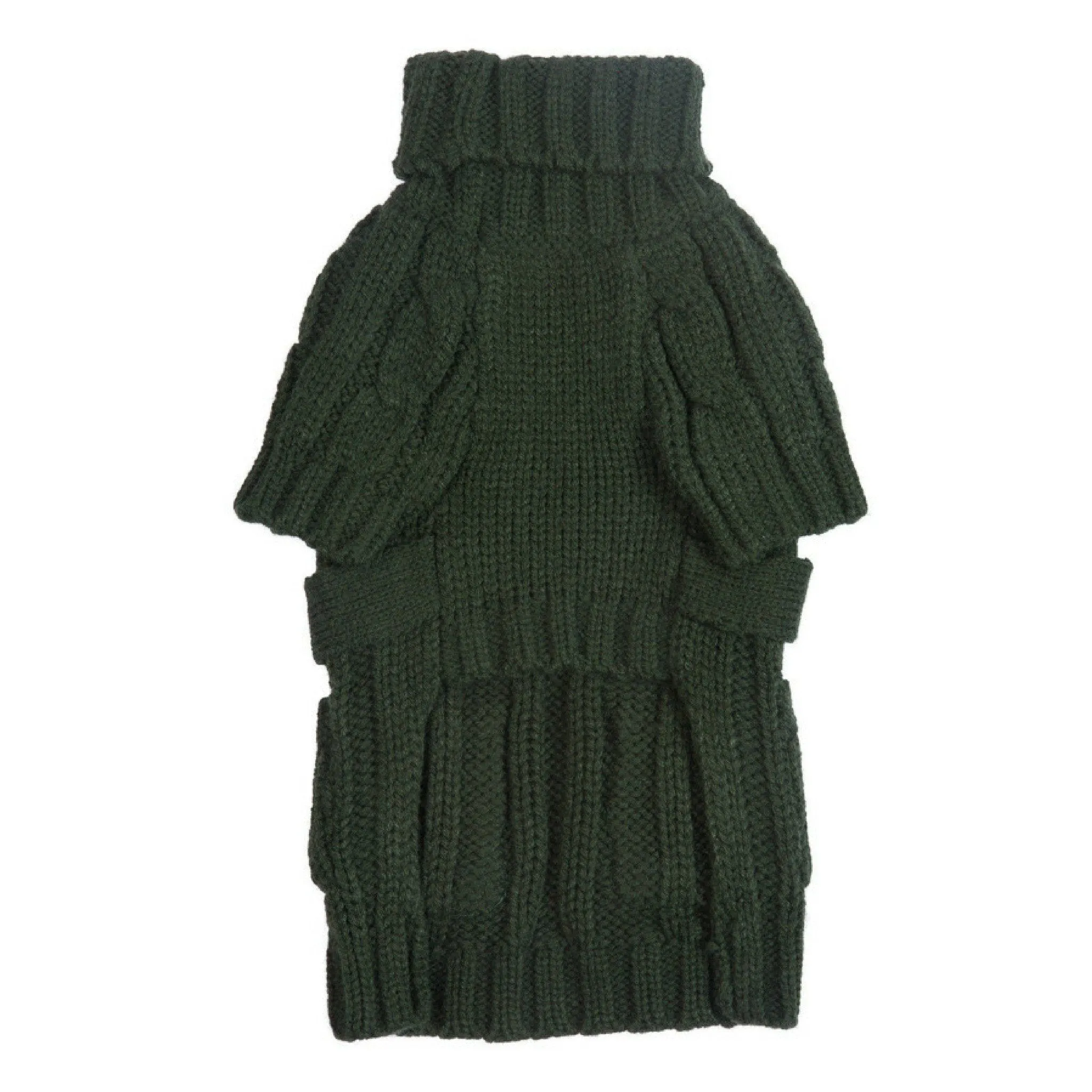 Pocket Cable Knit Dog Sweater