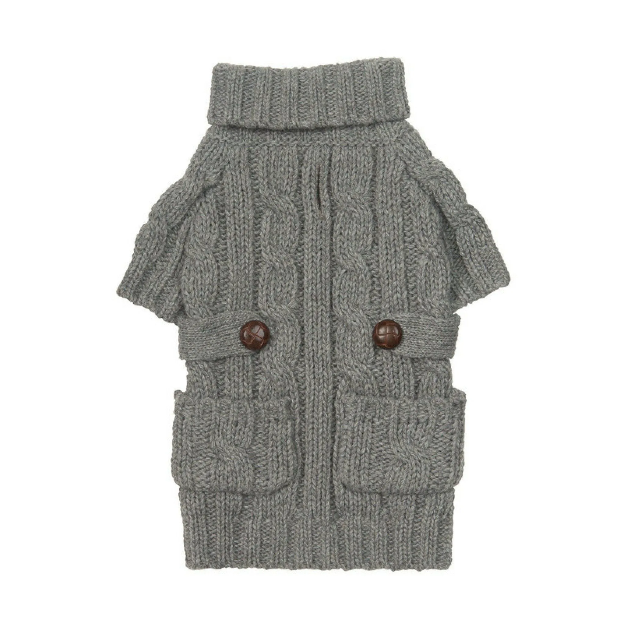 Pocket Cable Knit Dog Sweater