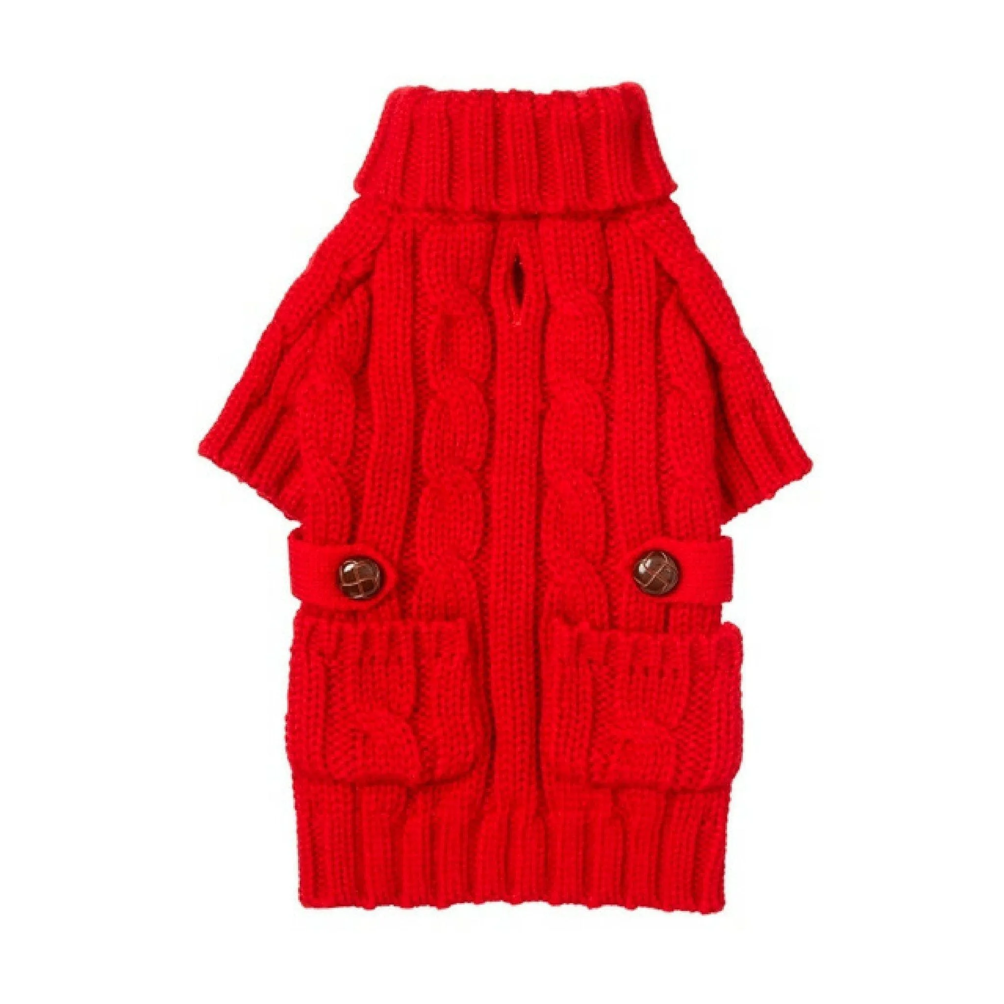 Pocket Cable Knit Dog Sweater