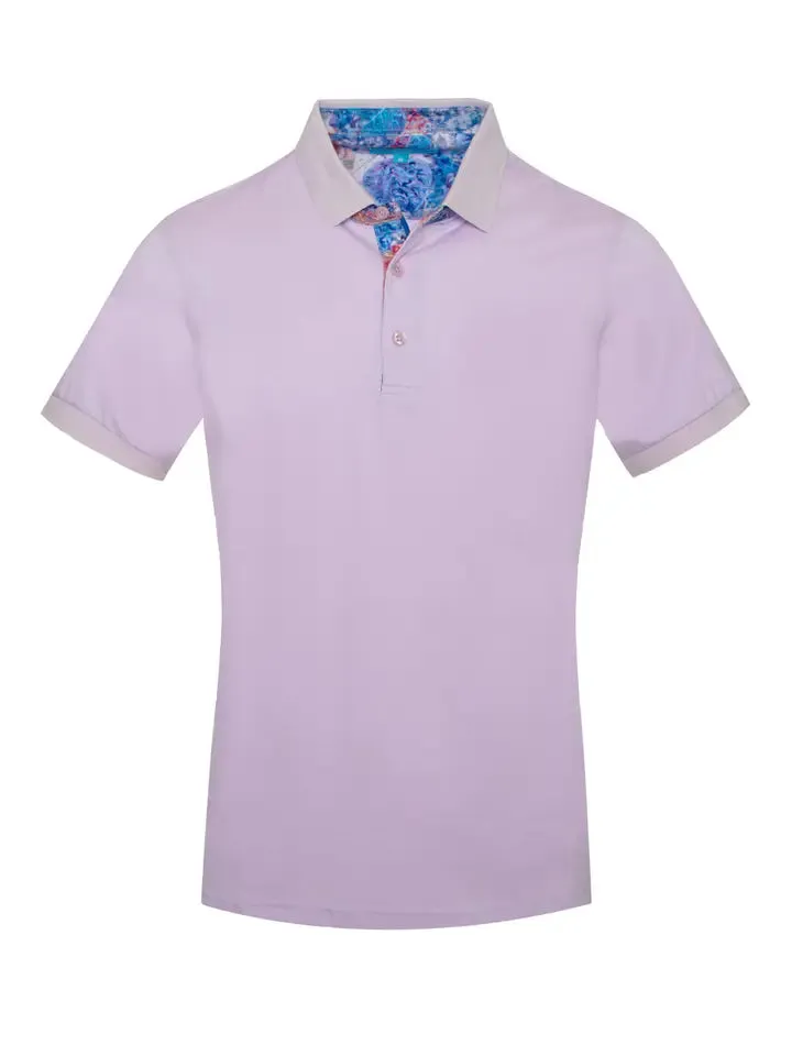 Polo stretch Cotton in Lilac