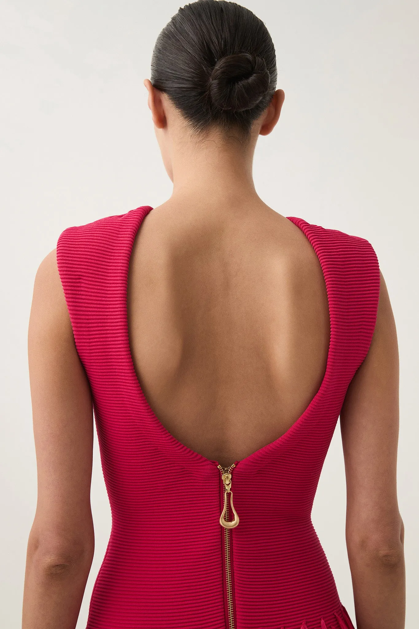 Rushes Raffia Knit Mini Dress