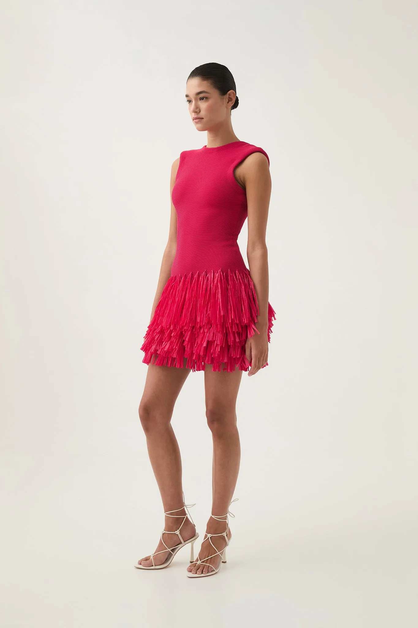 Rushes Raffia Knit Mini Dress