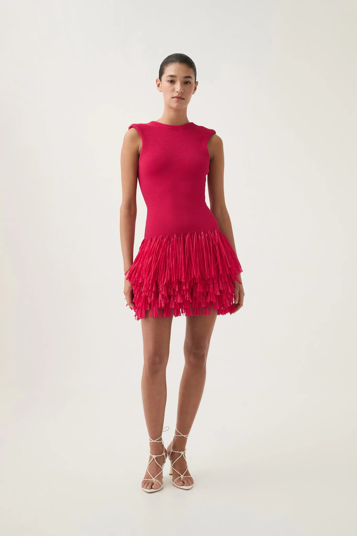 Rushes Raffia Knit Mini Dress