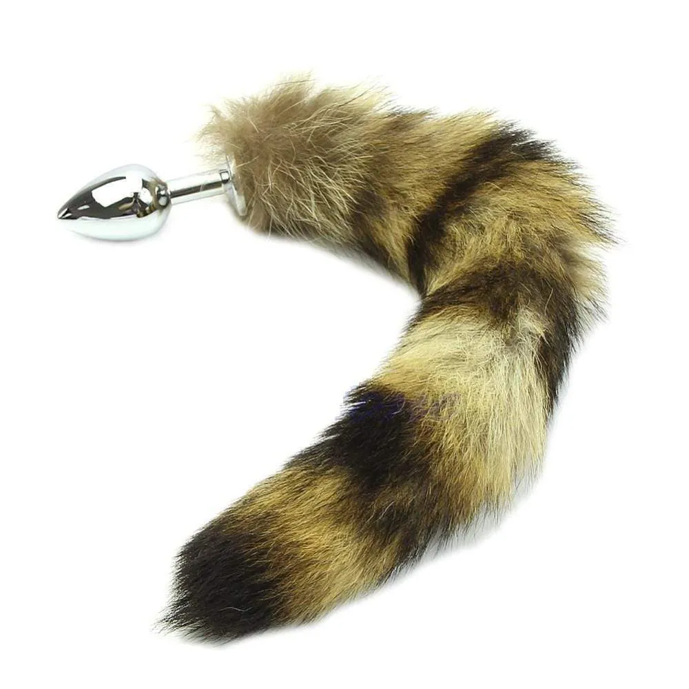 Stainless Steel Raccoon Anal Tail, 12"