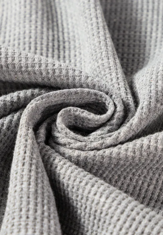 TEEK - Light Grey Open Front Long Sleeve Striped Pocketed Cardigan