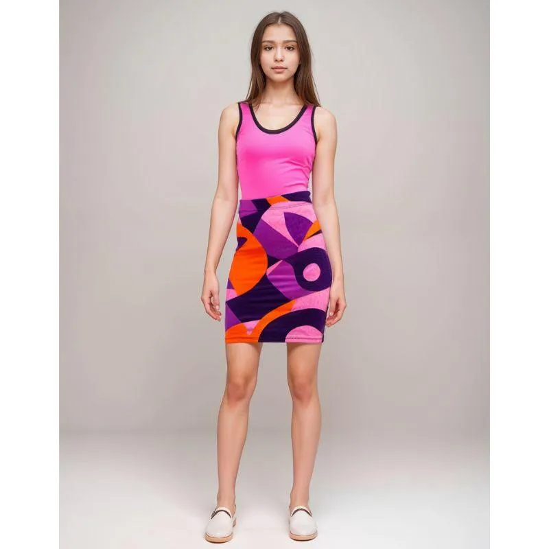 Tokyo Print Pencil Skirt - Airline Series