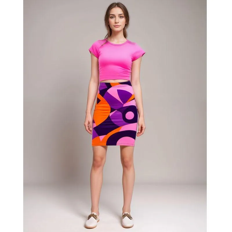 Tokyo Print Pencil Skirt - Airline Series