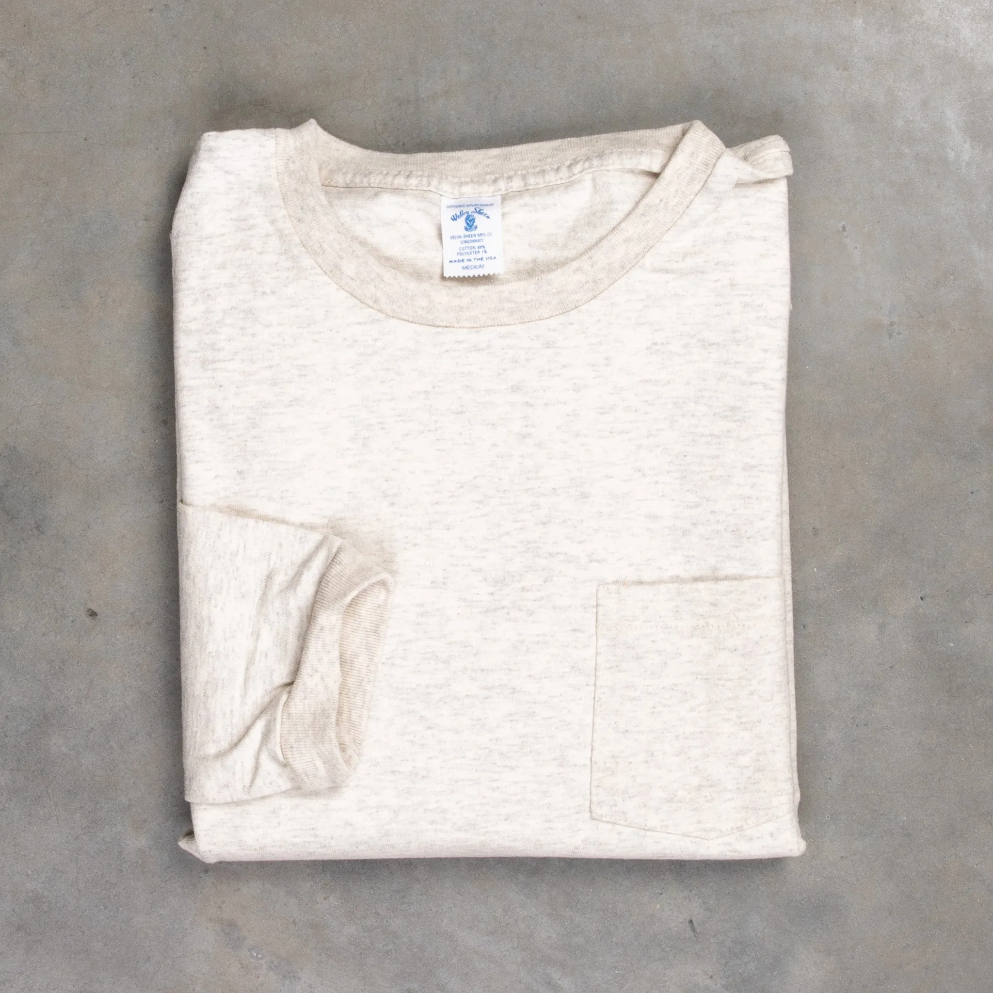 Velva Sheen Longsleeve Pocket T-Shirt Oatmeal