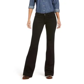 Women's Ariat Trouser Mid Rise Forever Wide Leg Jean - Black