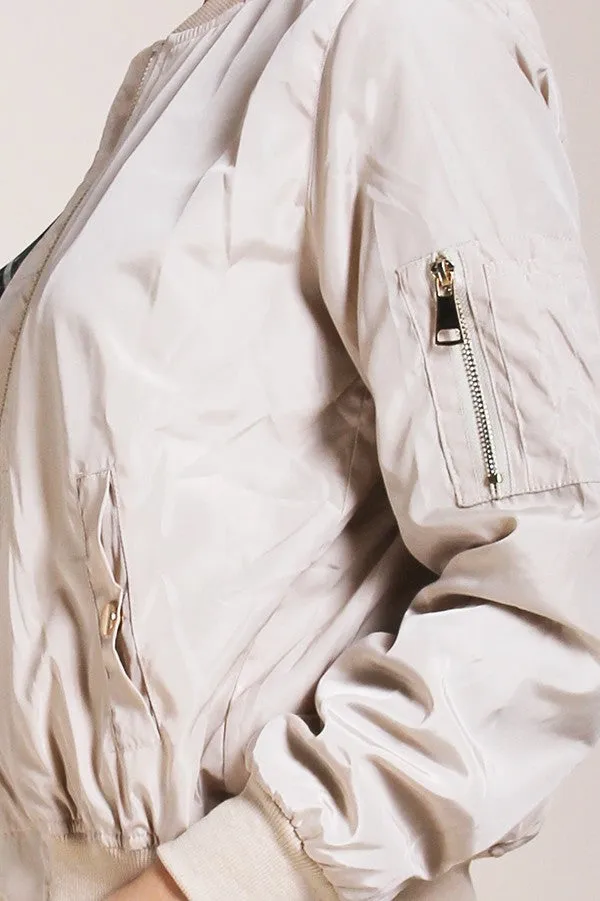 Zip-Front Bomber Jacket